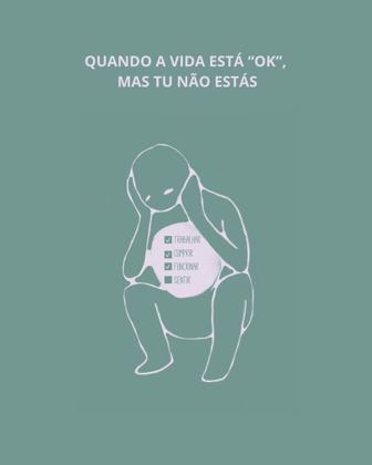 Ilustração: quando a vida está ok mas a pessoa não está (publicação de Instagram)