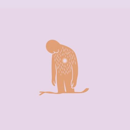 Ilustração: pessoa cansada e curvada (publicação de Instagram)